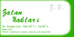 zalan maklari business card